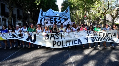 Eliana Pacheco: insignia de la marcha 25N de La Plata