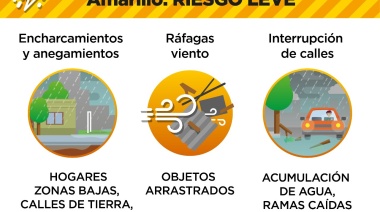 Se elevó el nivel de alerta a 'Amarillo' por tormentas