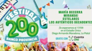 Banco Provincia realizará un festival de música gratuito debido a su Bicentenario