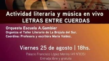 Literatura y música en vivo se unen en el Palacio López Merino
