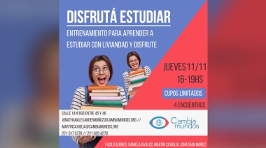 “Disfrutá Estudiar” el nuevo taller que se va a realizar en La Plata