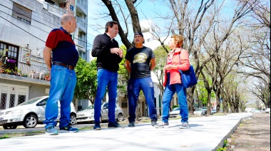 Garro recorrió el último tramo de la obra del nuevo sendero en avenida 66