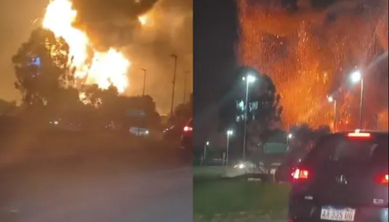 Tragedia y fuego en Ezeiza: cae una avioneta y explota una fábrica de pinturas