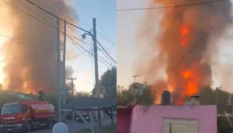 Incendio y explosiones en un depósito de garrafas en Merlo: hay heridos y vecinos evacuados