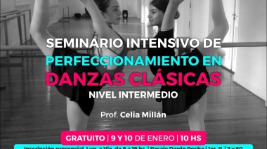 Seminario Intensivo de Danzas Clásicas de forma gratuita en el Pasaje Dardo