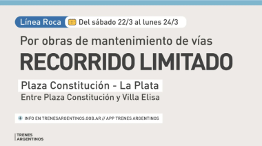Servicio limitado en el Tren Roca: no llegará a La Plata durante el fin de semana largo