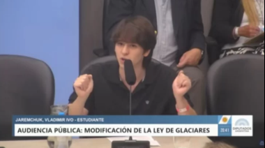 Un joven llevó al Congreso el reclamo por el cuidado de los glaciares