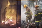 Furioso incendio arrasó con una maderera en La Plata y una mujer embarazada logró escapar a tiempo de entre las llamas